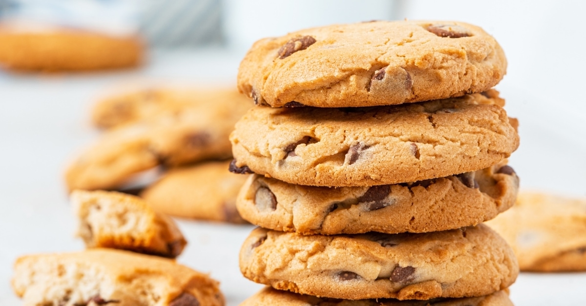 Stacks of Chocolate Chip Cookies