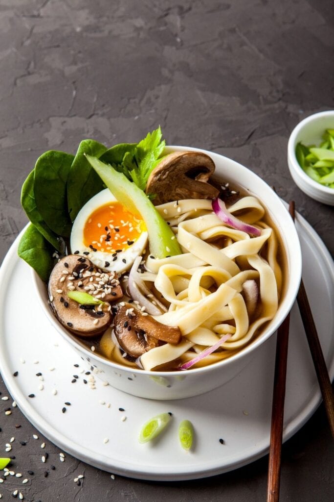 Vietnamese Vegetarian Noodle Soup with Eggs