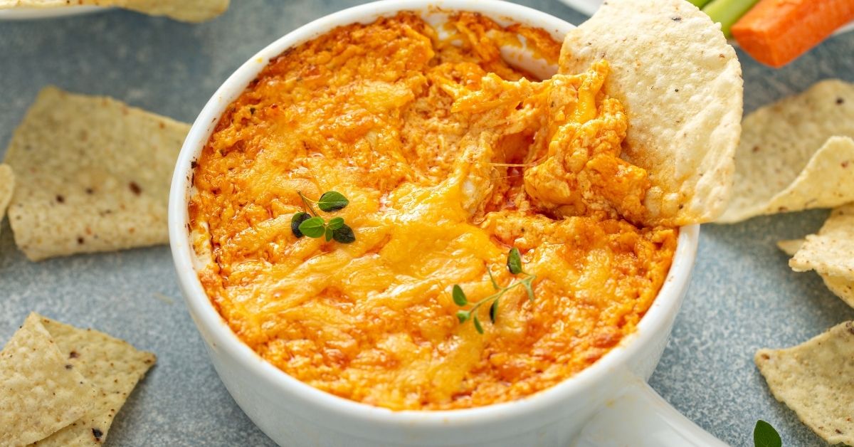 Buffalo Chicken Dip Served with Tortillas