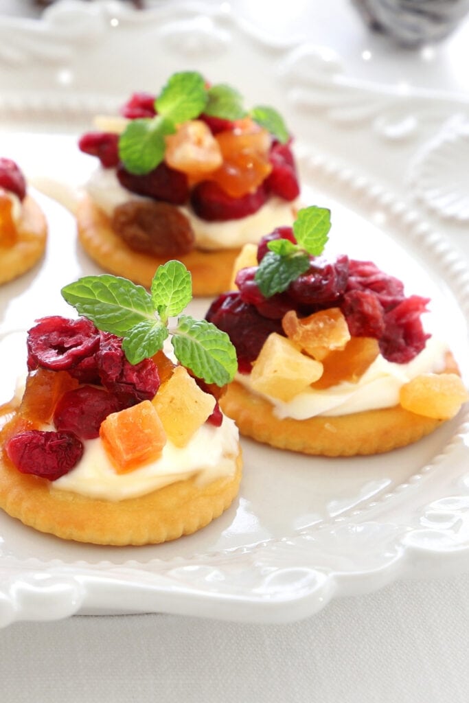 Cranberry and Cream Cheese Canape