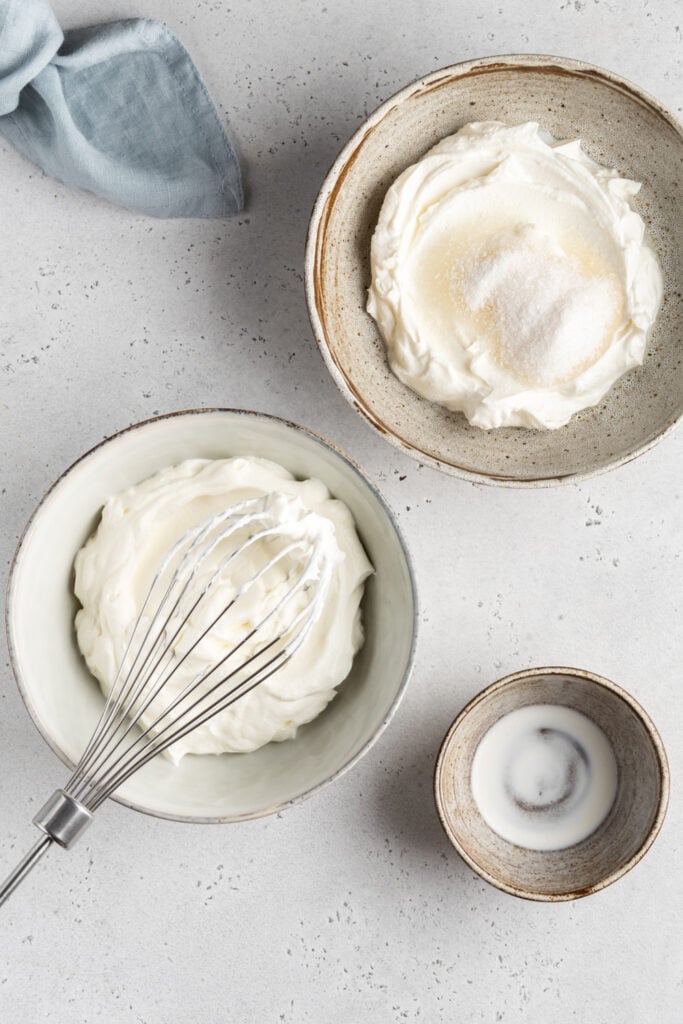 Heavy Whipped Cream in a Bowl