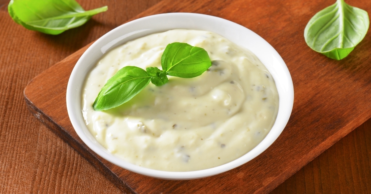 Homemade Caesar Dressing in a Small Container