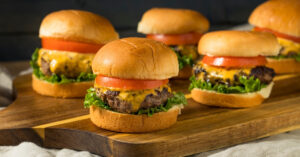 Homemade Cheeseburger Sliders with Vegetables