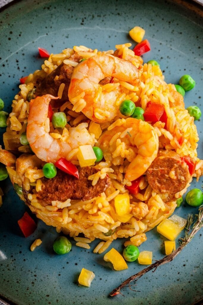 Rice Risotto with Vegetables and Shrimp