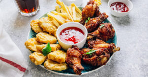 Super Bowl Snacks: Chicken, Nuggets, Fries and Dipping Sauce