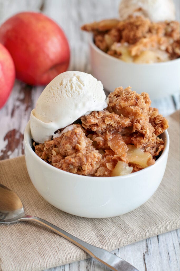 Apple Crisp with Ice Cream