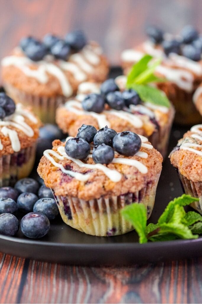 Blueberry Muffins with Fresh Blueberry Toppings
