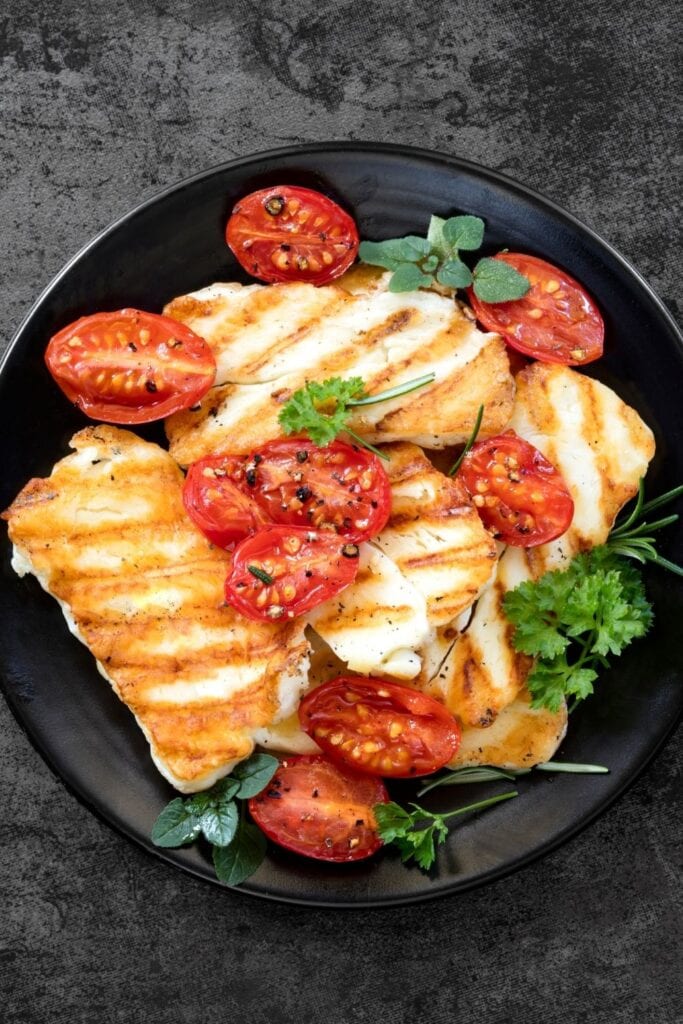 Grilled Halloumi Cheese with Sun Dried Tomatoes