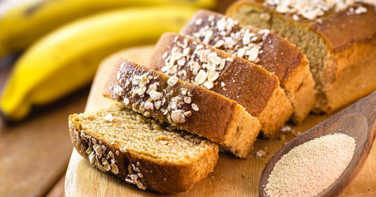 Homemade Sliced Banana Oat Bread