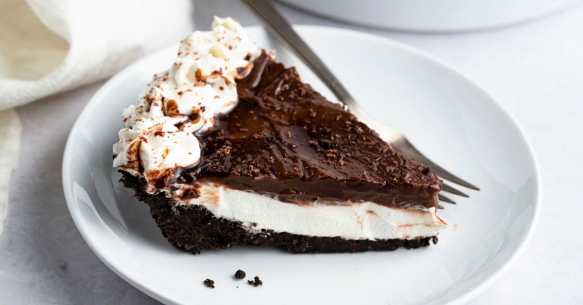 Homemade Sliced Burger King Hershey's Sundae Pie with Whipped Cream