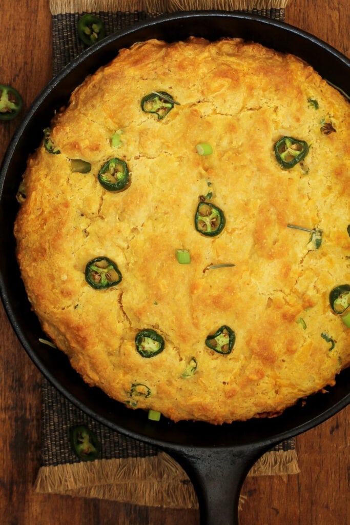 Jalapeno Cornbread in a Skillet