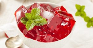 Red Jello Dessert in a Bowl