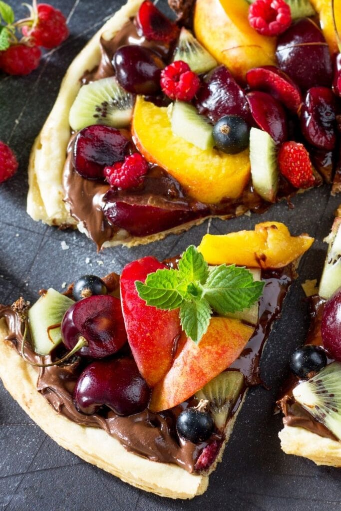 Summer Fruit Berry Pizza with Chocolate