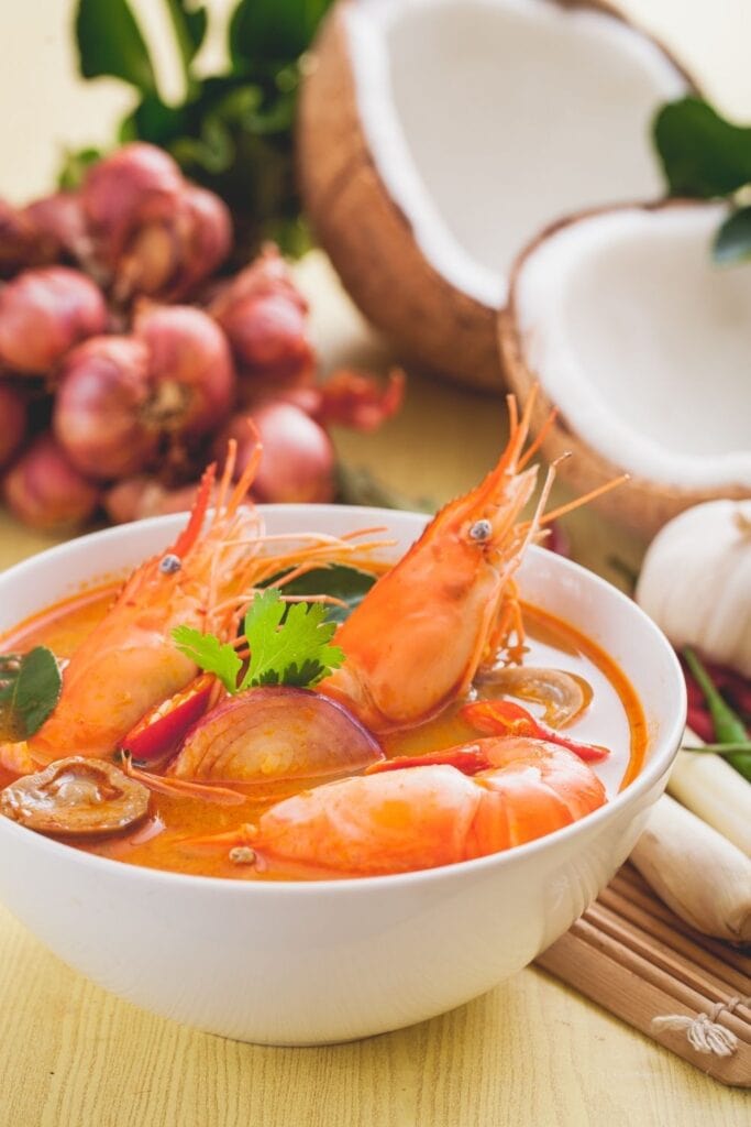 Tom Yum Soup with Shrimp and Vegetables