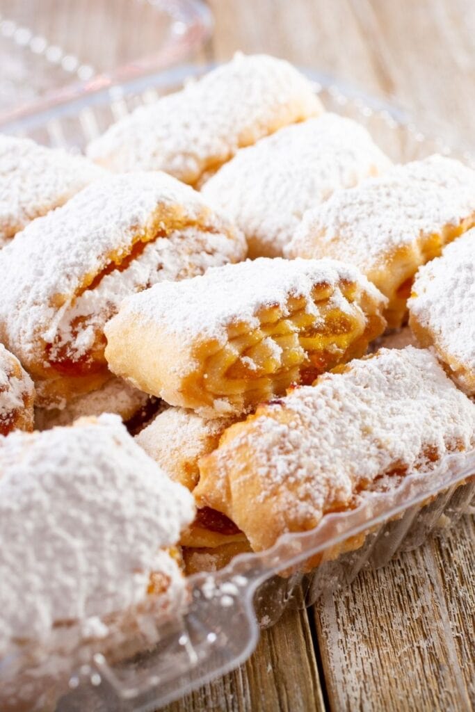 Apricot Pastry with Powdered Sugar