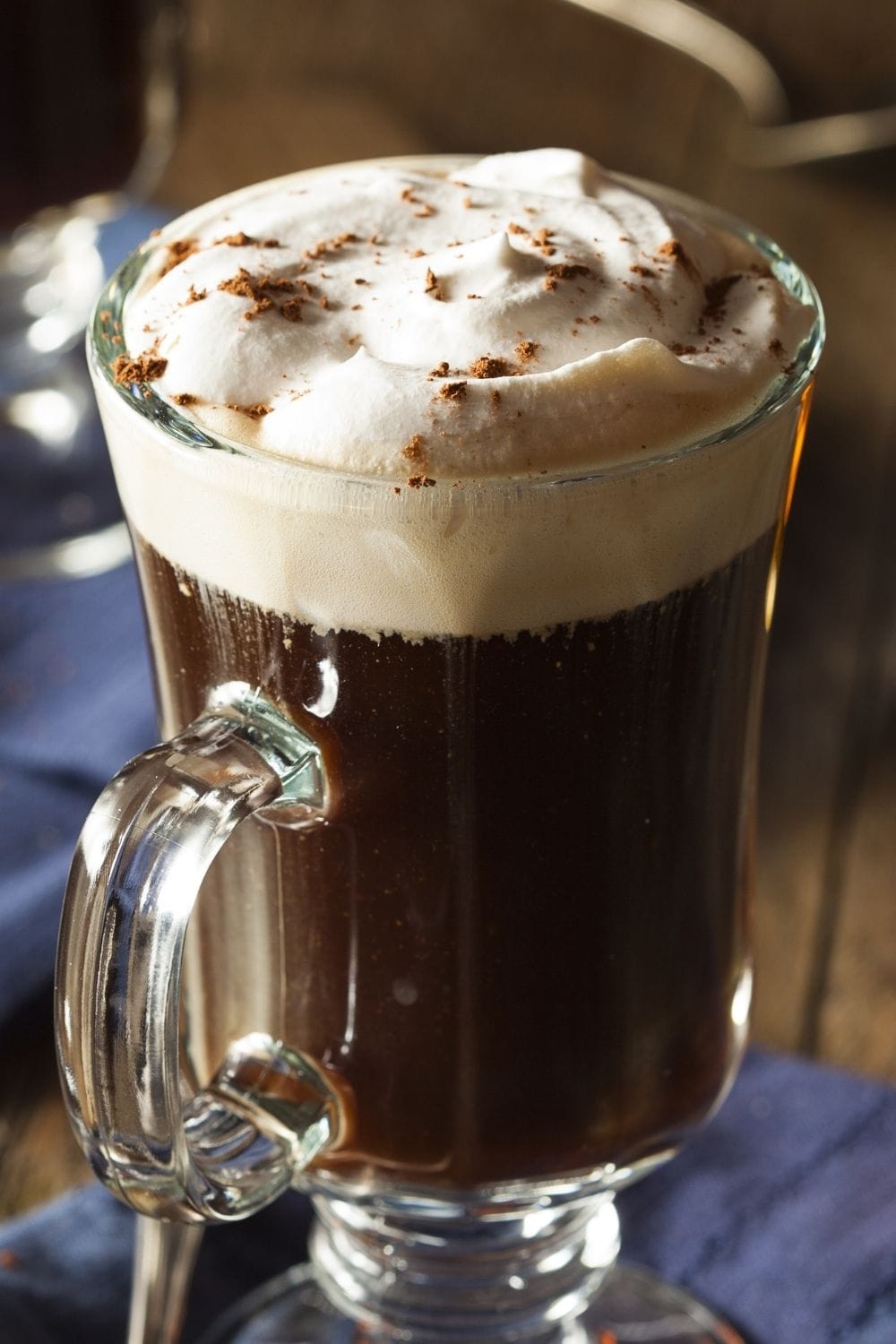 Glass of Irish Coffee with Whipped Cream