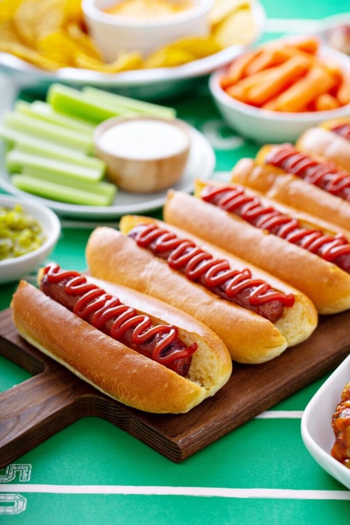 Grilled Hot Dog Sandwiches with Ketchup