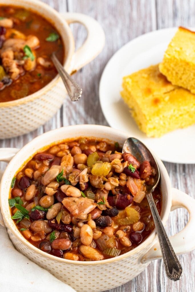 Homemade 15 Bean Soup with Cornbread