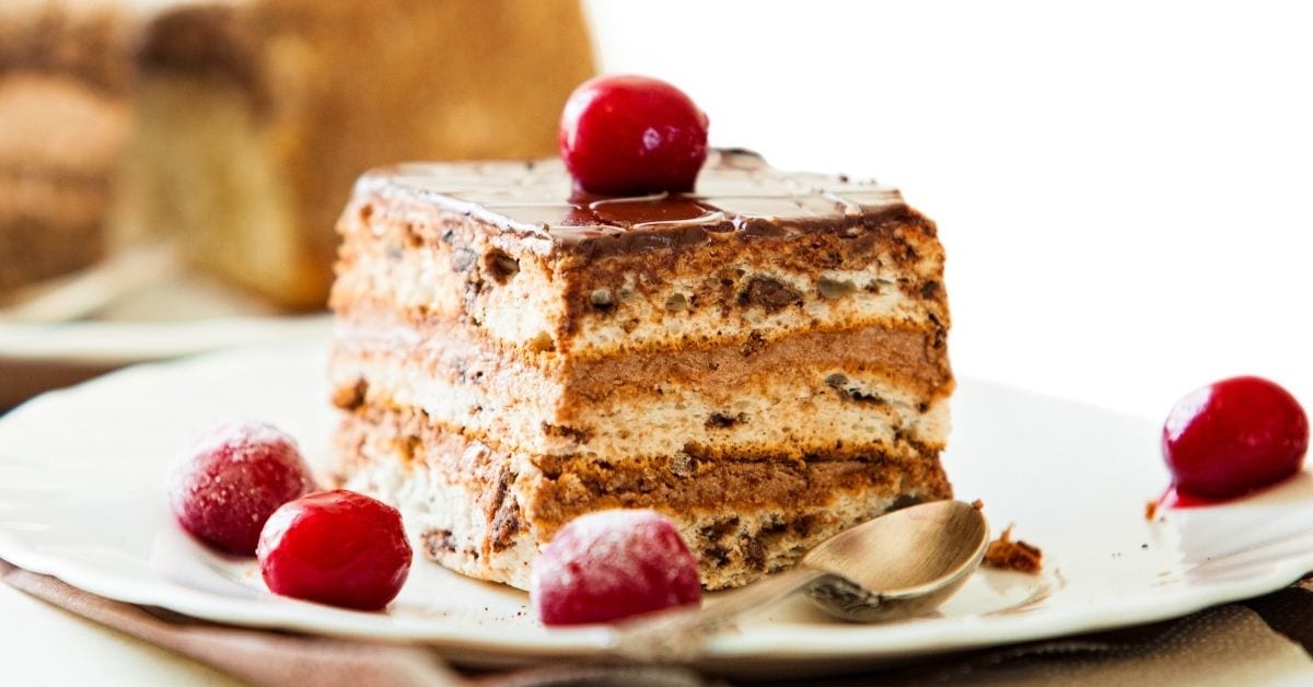 Homemade Chocolate Cake with Frozen Wine Cherry