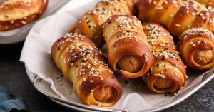 Homemade Pretzel Sausage with Sesame Seeds