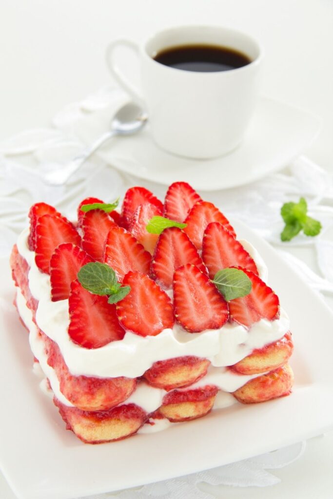 Ladyfinger Strawberry Tiramisu with Coffee