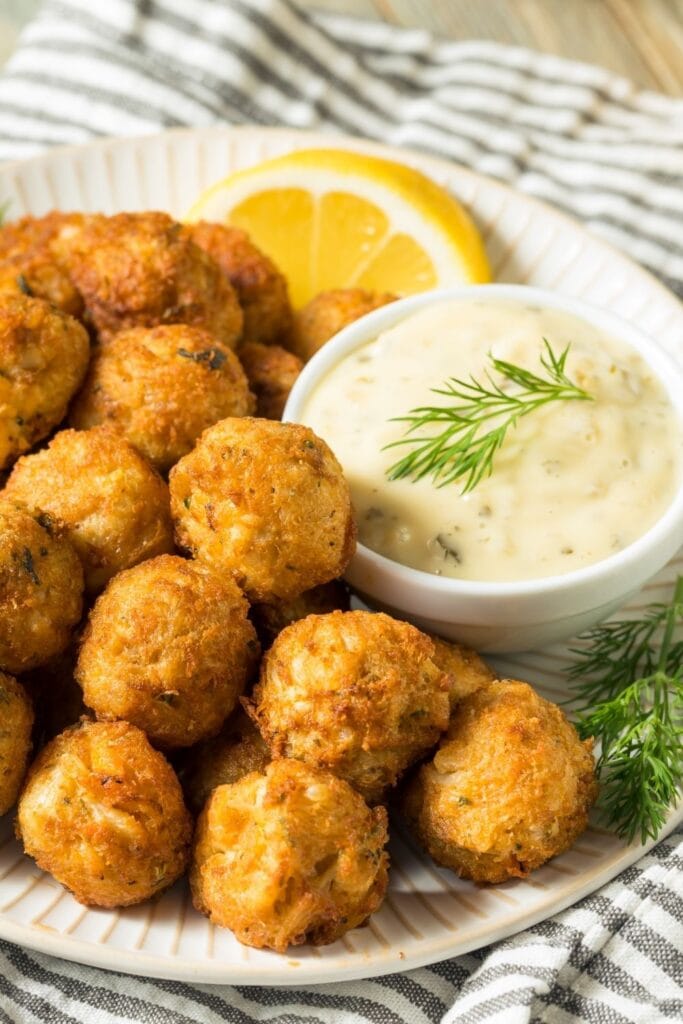 Mini Crab Cake Balls with Dipping Sauce