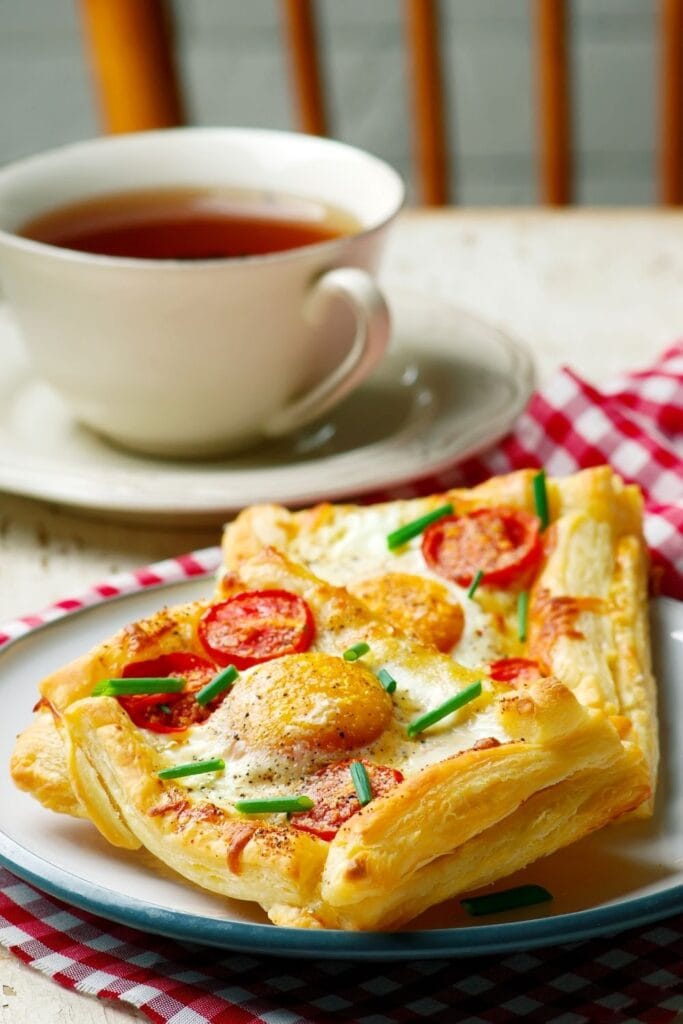 Puff Pastry Breakfast Pizza with Coffee