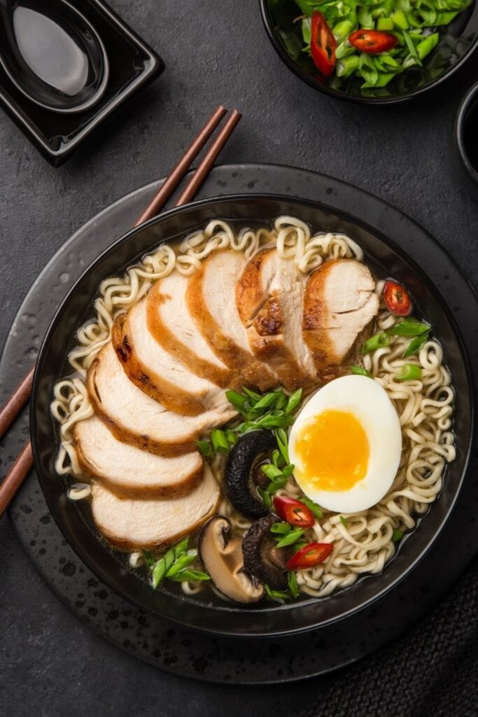 Ramen Noodle Soup with Chicken and Egg