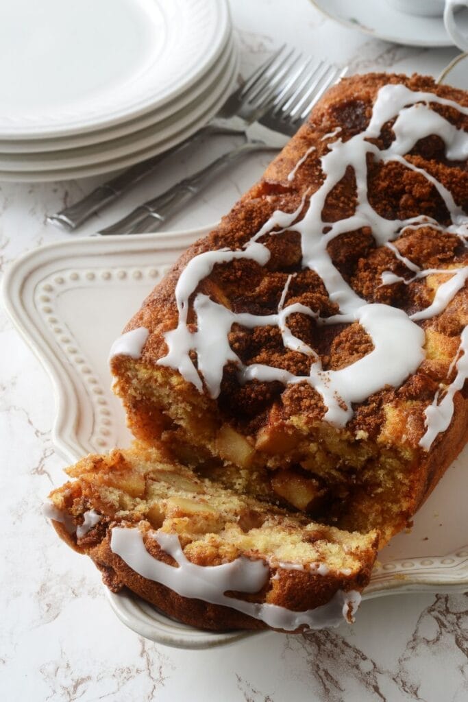 Sweet Apple Fritter Loaf Cake