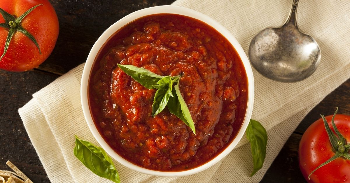 Bowl of Homemade Appetizing Pizza Sauce