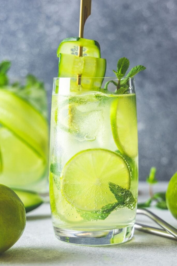 Cucumber Lime Mojitos with Mint