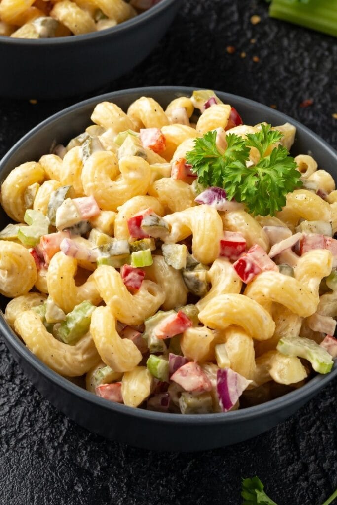 Elbow Pasta Salad with Bell Peppers and Onions