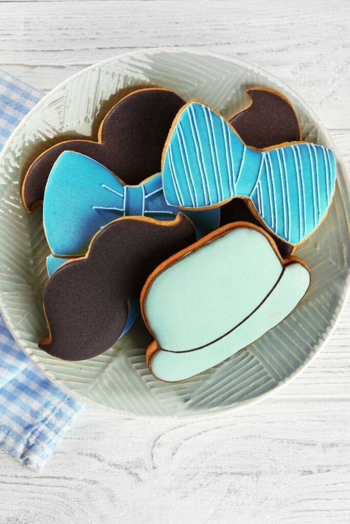 Homemade Decorated Cookies in a Plate