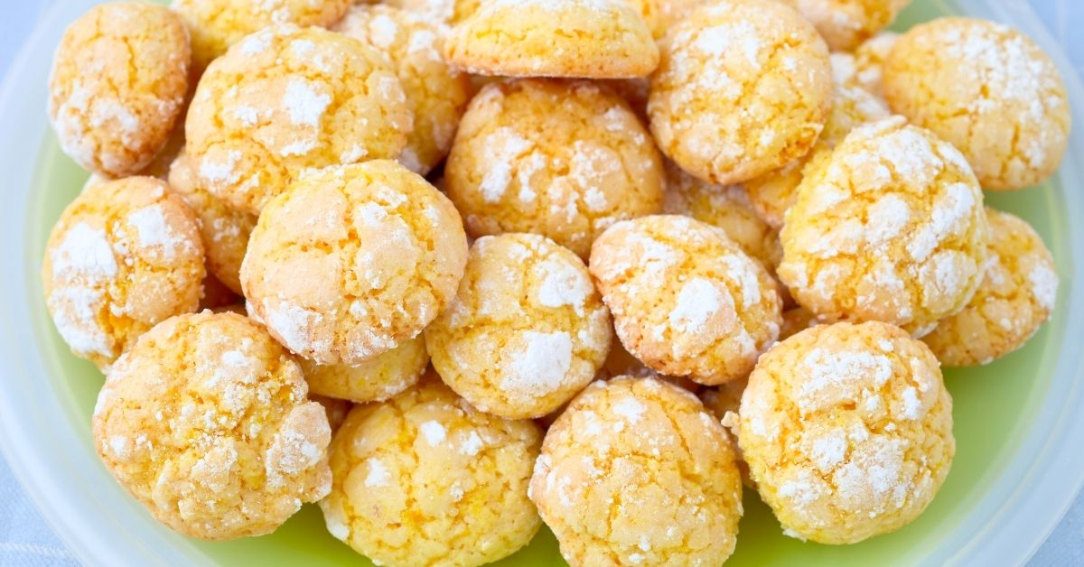 Lemon Cake Cookies with Powdered Sugar