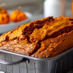 Libby's Pumpkin Bread in Loaf Pan Cooling on Wire Rack