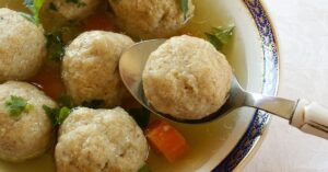 Matzo Ball Soup in a Bowl