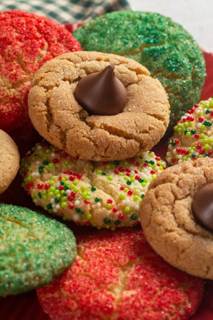 Peanut Butter Blossom and Sprinkled Candy Cookies
