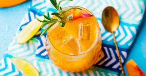 Refreshing Peach Cocktail in a Glass