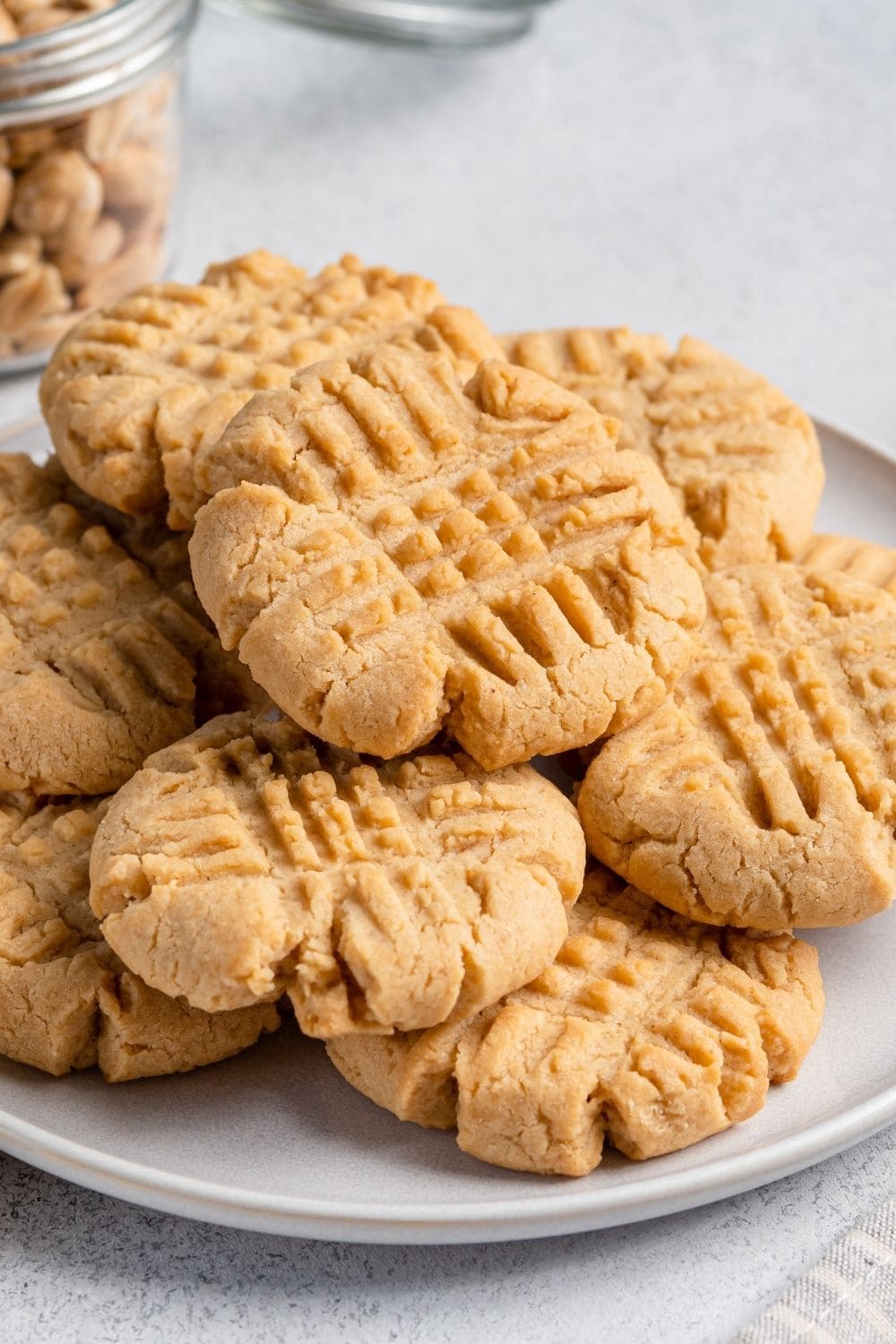 Bunch of soft and chewy peanut butter cookies