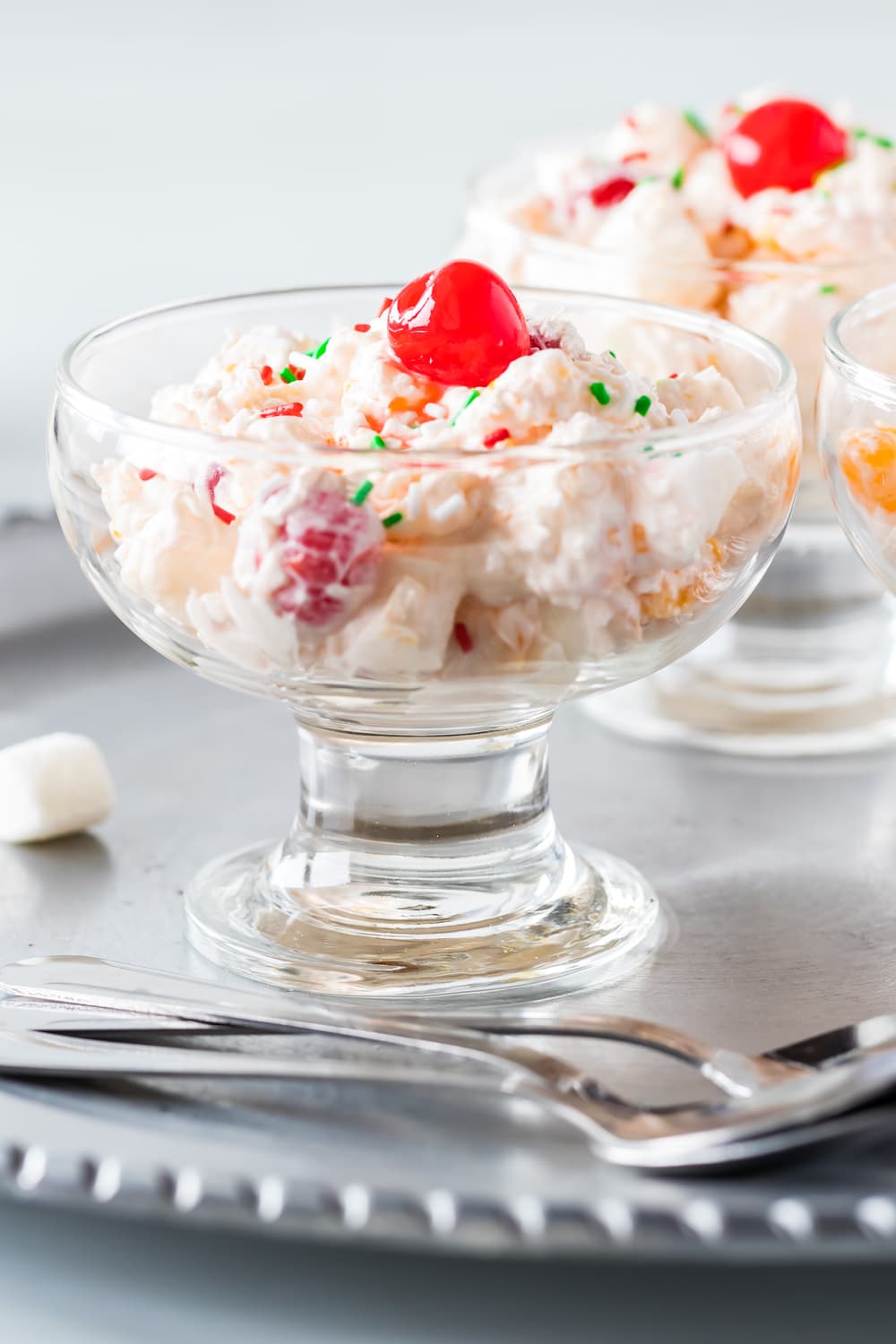 Sweet Ambrosia Salad with Cherry