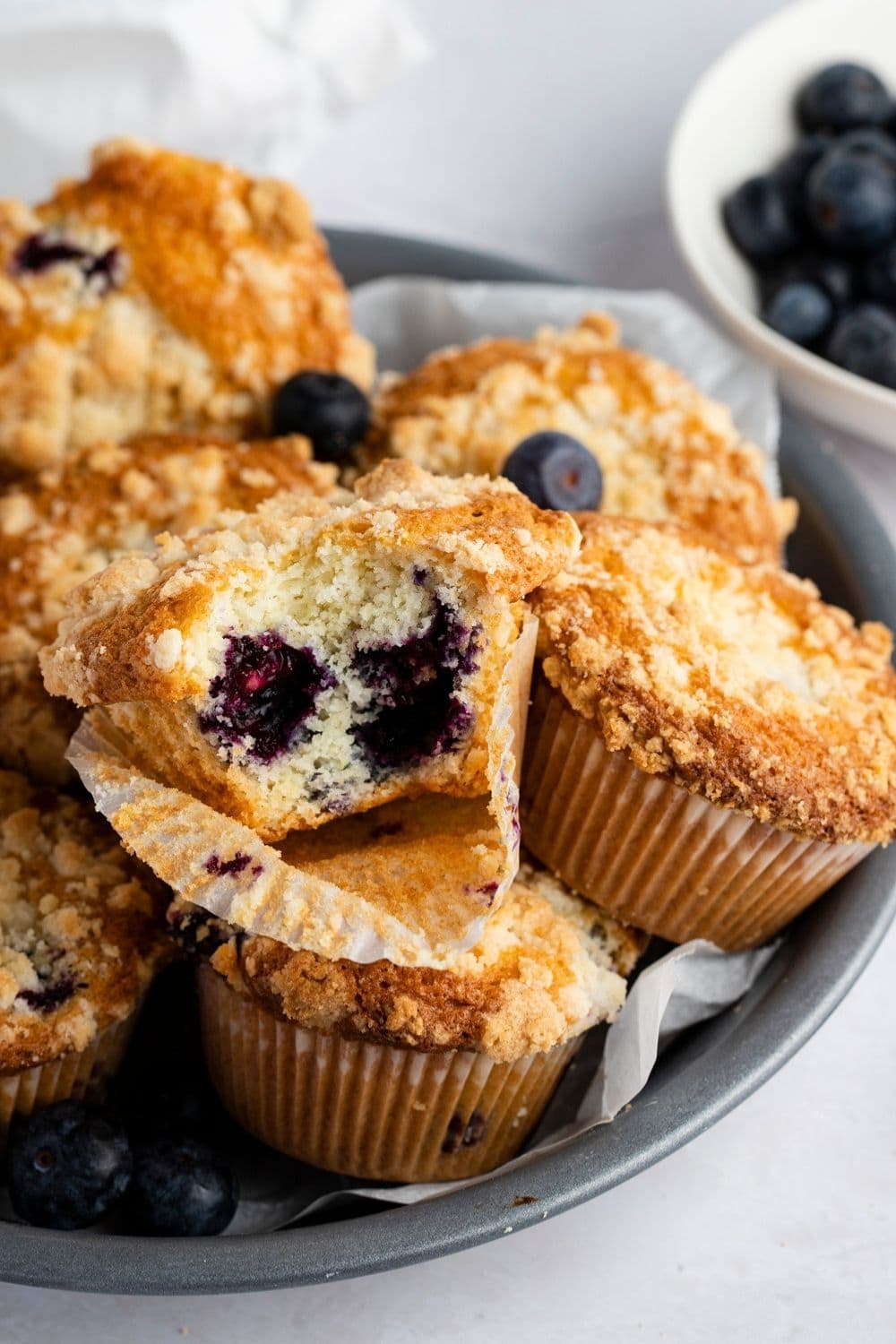 Bunch of blueberry muffins. 