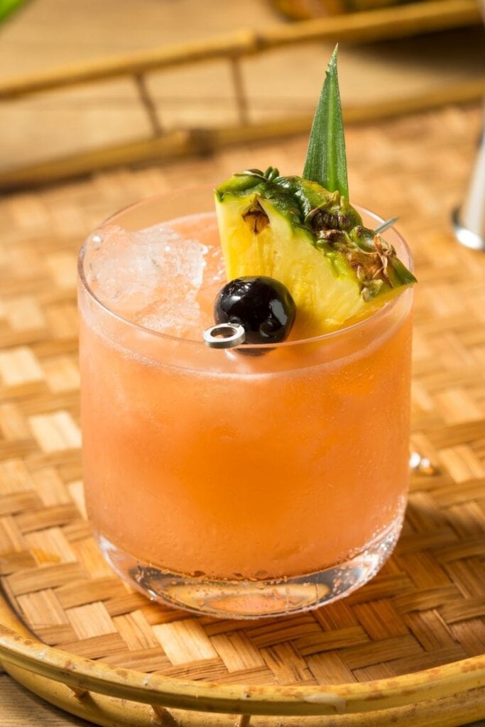 Boozy Mai Tai with Fresh Pineapple