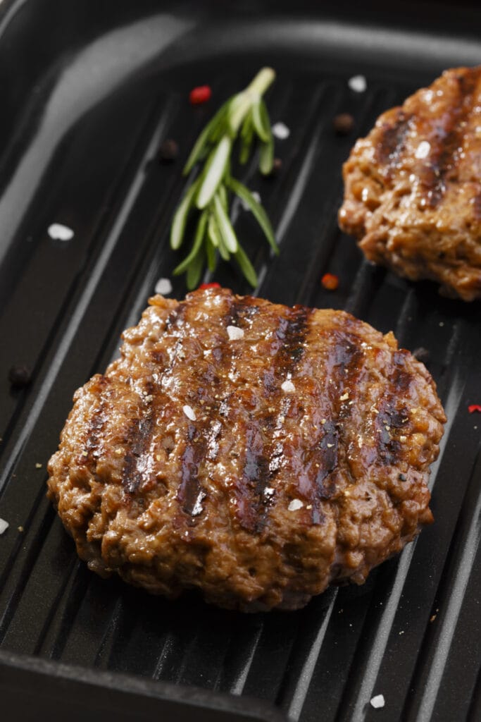 Burger on Grill Pan