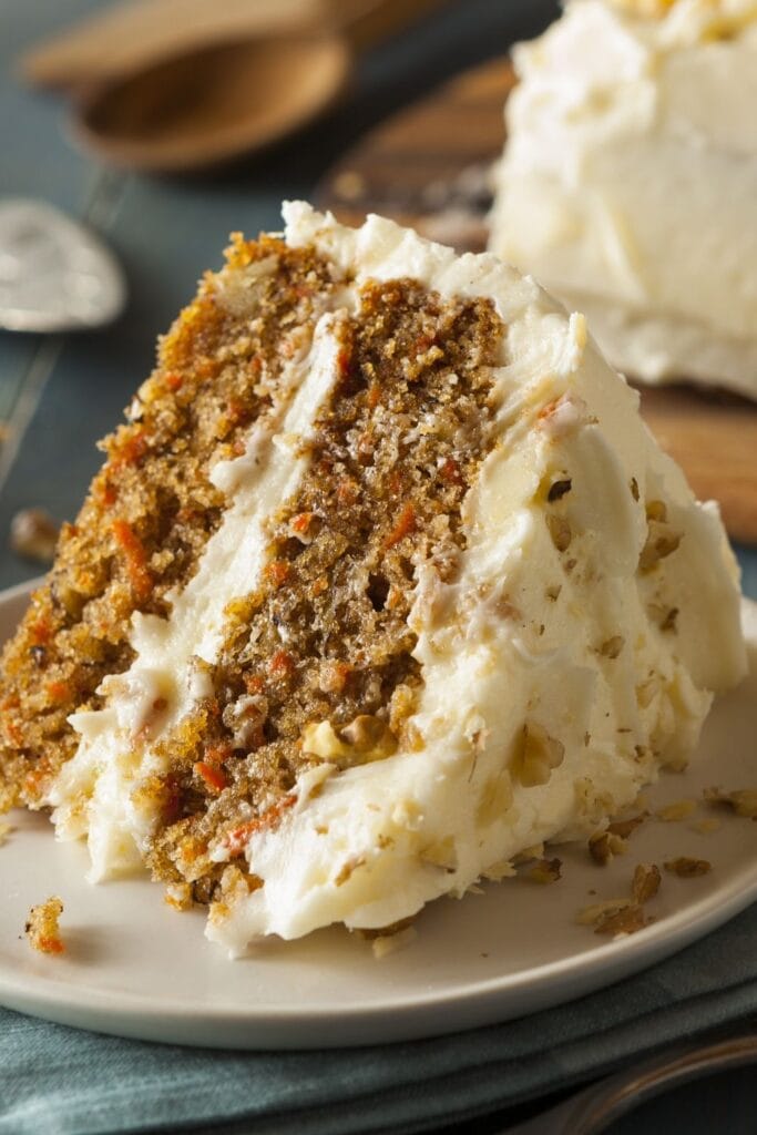 Paula Deen Carrot Cake Slice on a plate