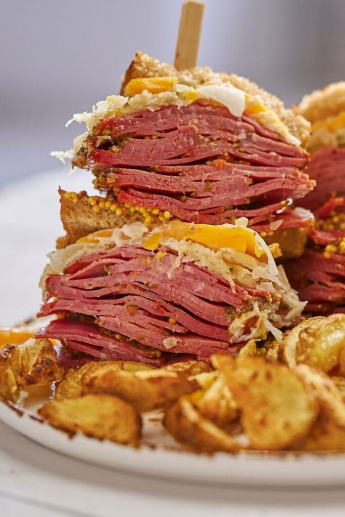 Mini Reuben Sandwiches with Potato Chips