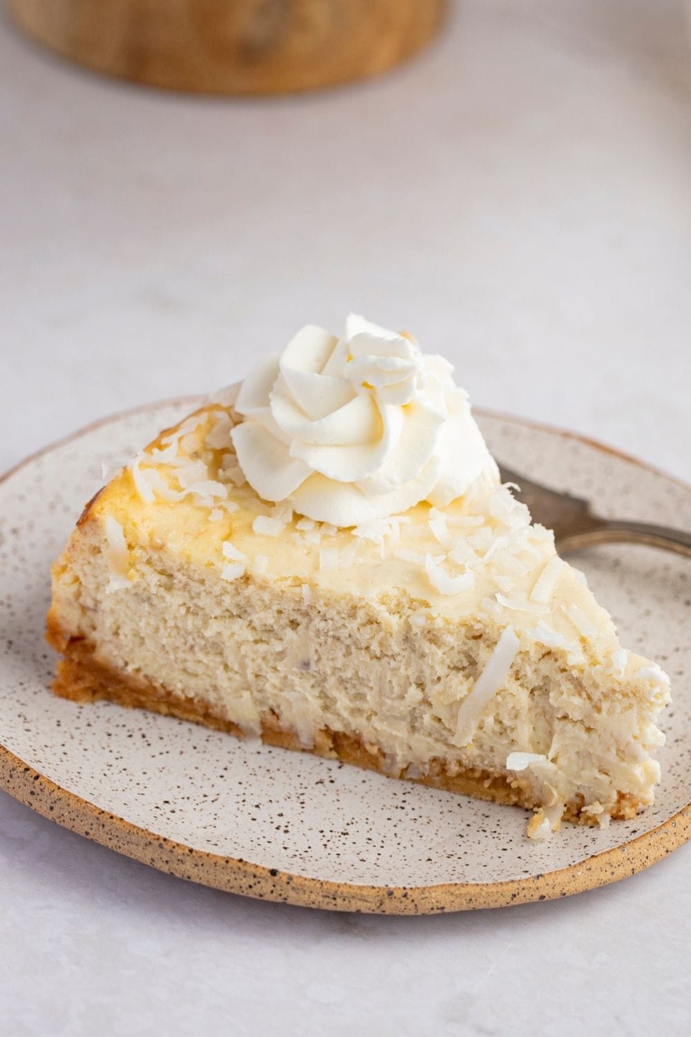 Slice of Banana Cream Cheesecake