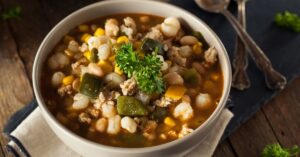 Bowl of White Bean Chili Soup