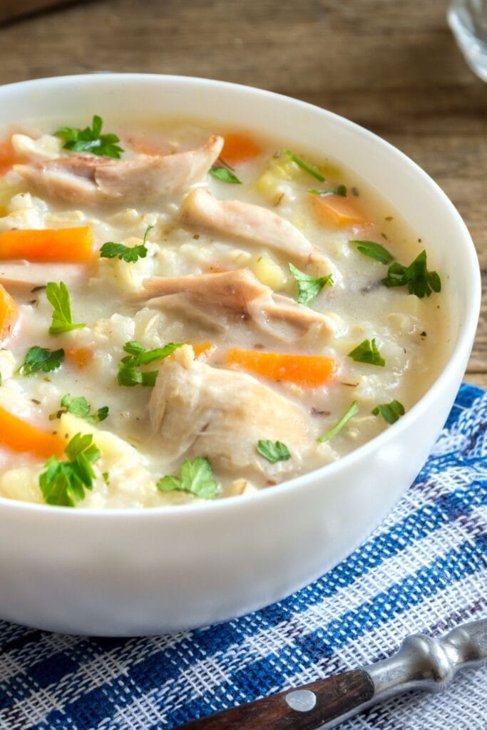 Creamy Chicken Soup in a Bowl