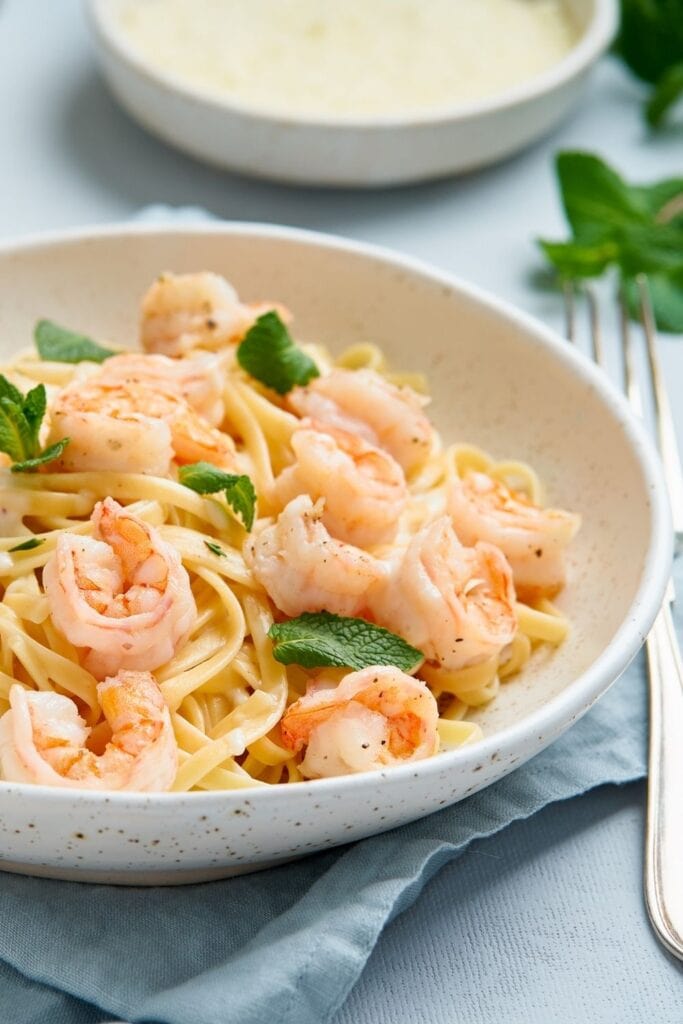 Creamy Shrimp Pasta in a Plate