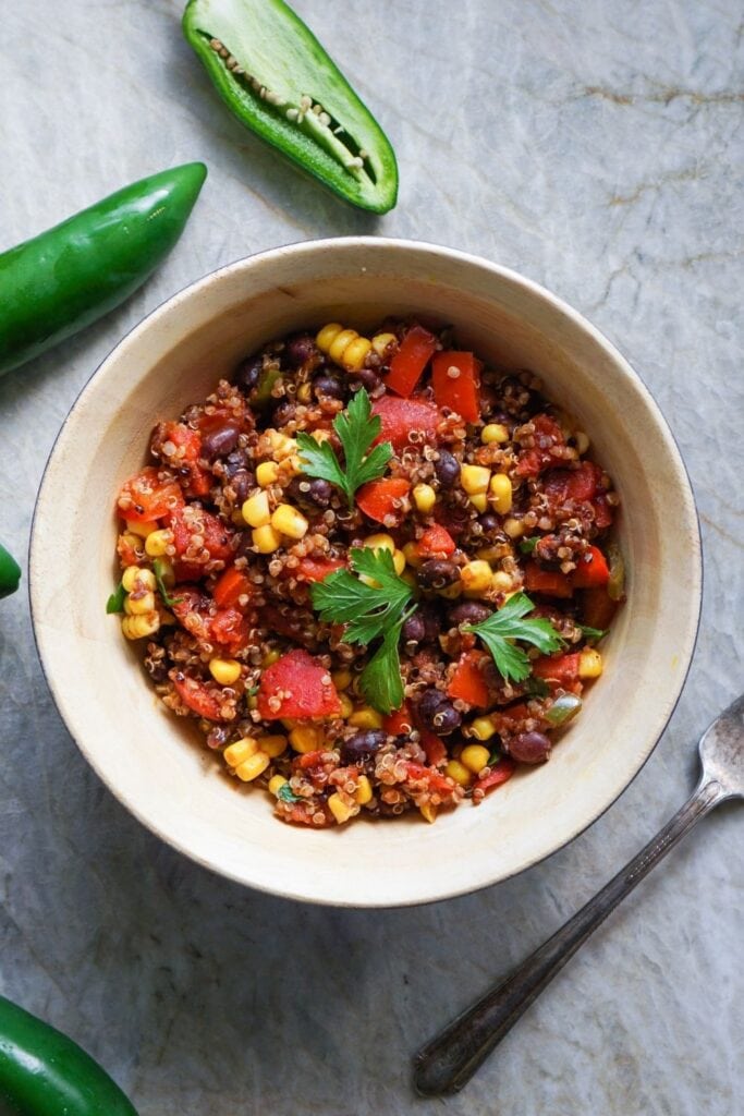 Quinoa Salad with Chili and Black Beans